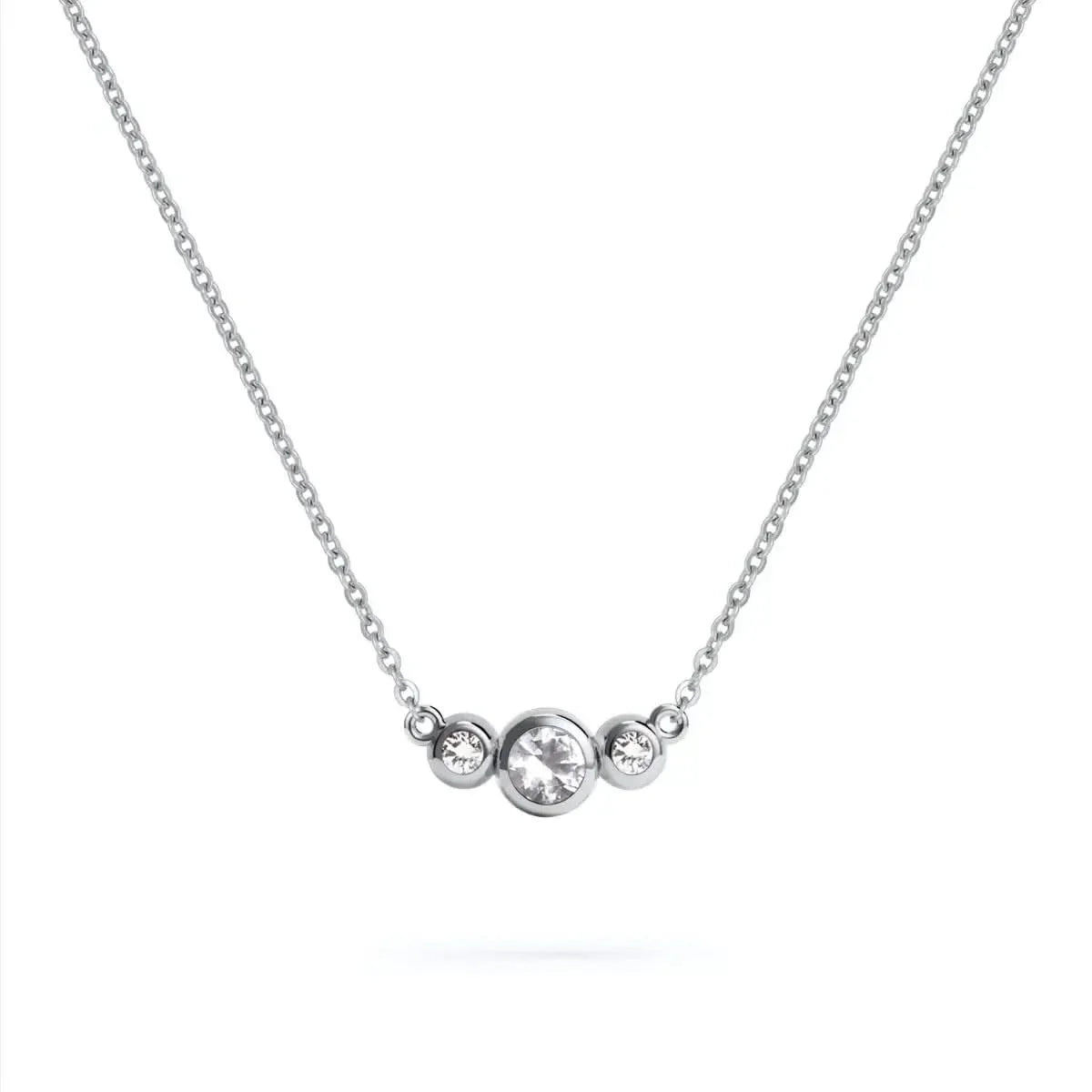 Barrington White Topaz Necklace with Diamond Side Stones (April)