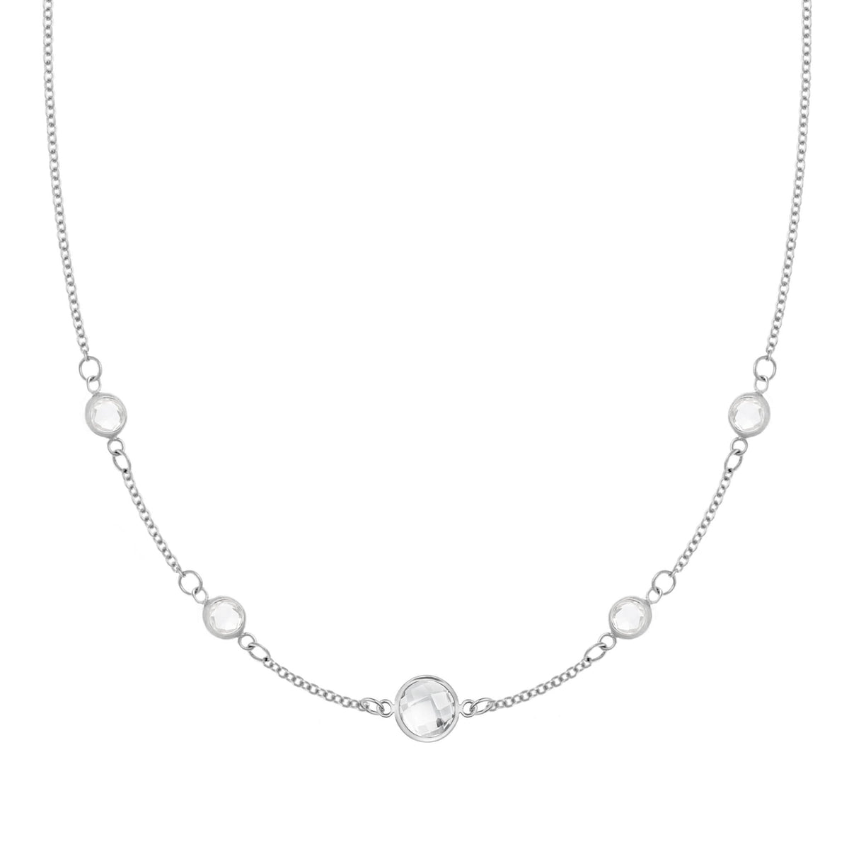 1 Grand & 4 Petite Birthstone Necklace in 14k Gold