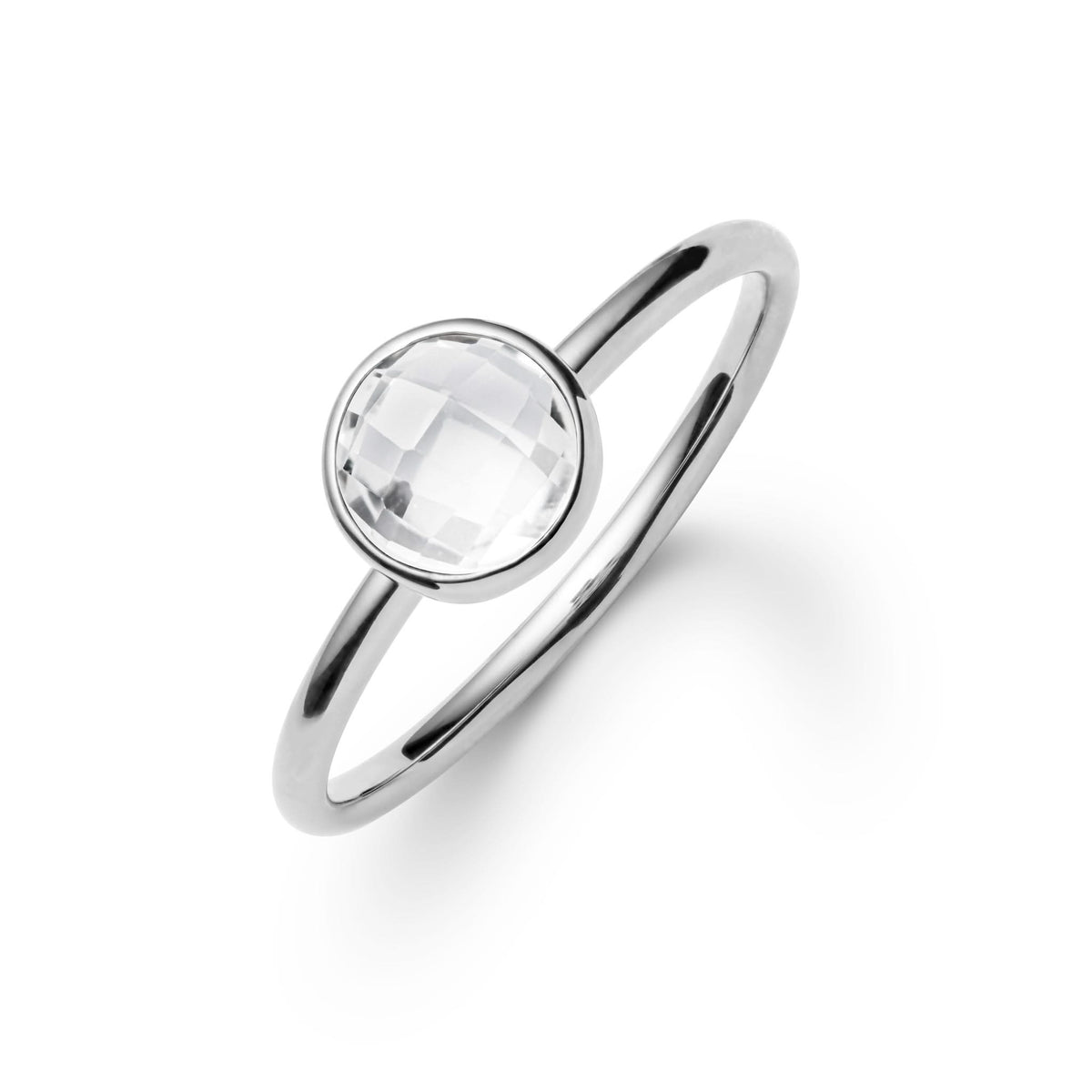 Grand White Topaz Ring in 14k Gold (April)