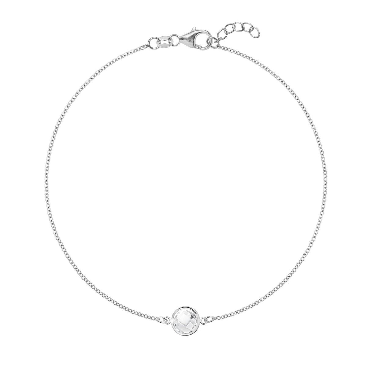 Grand 1 White Topaz Bracelet in 14k Gold (April)