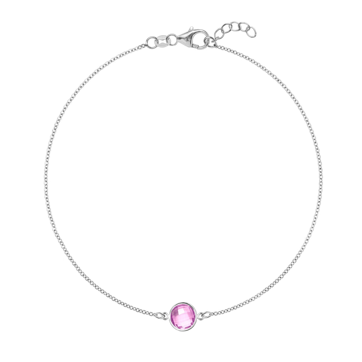 Grand 1 Pink Sapphire Bracelet in 14k Gold (October)