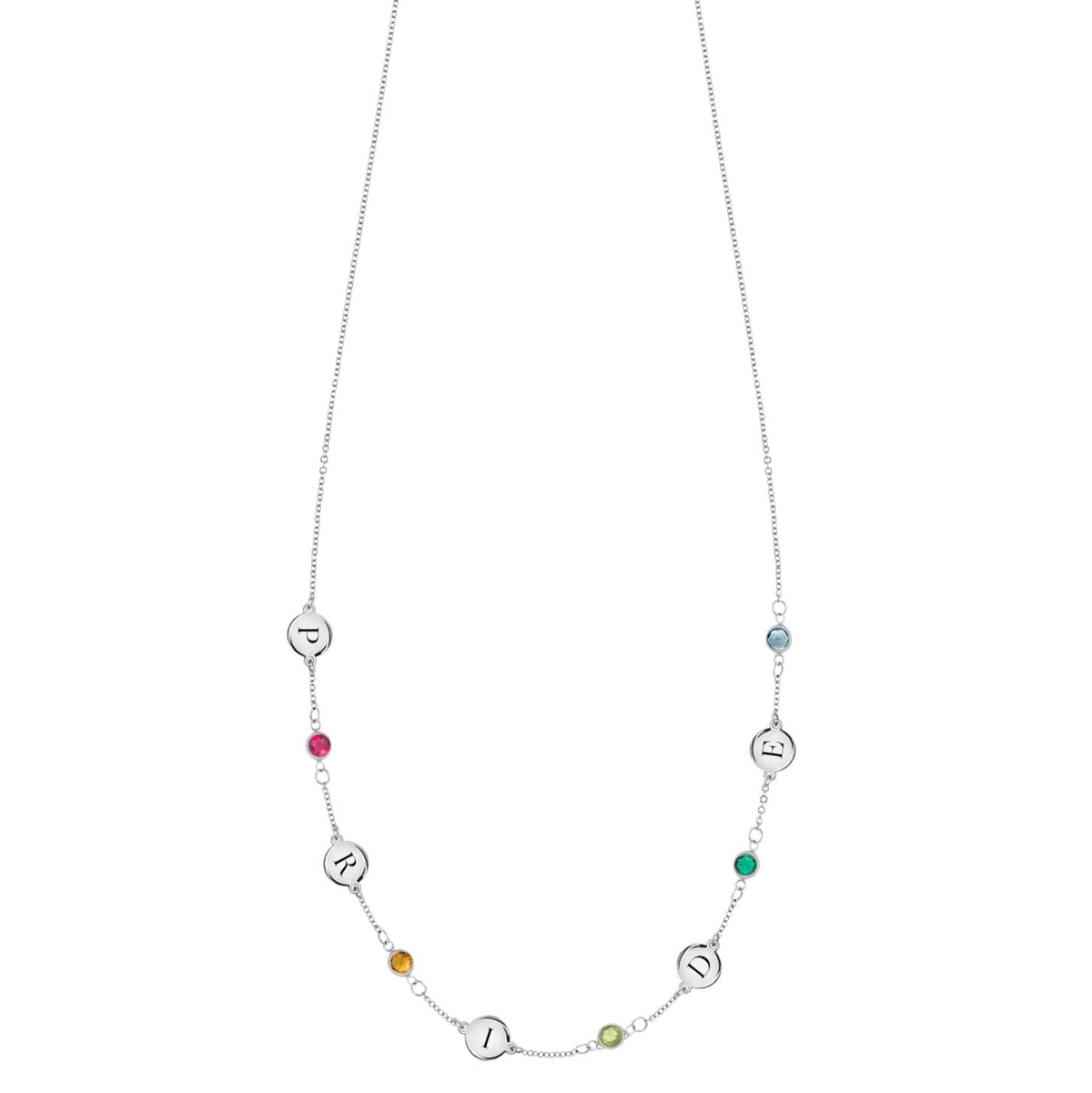 Rainbow Pride Necklace in 14k Gold