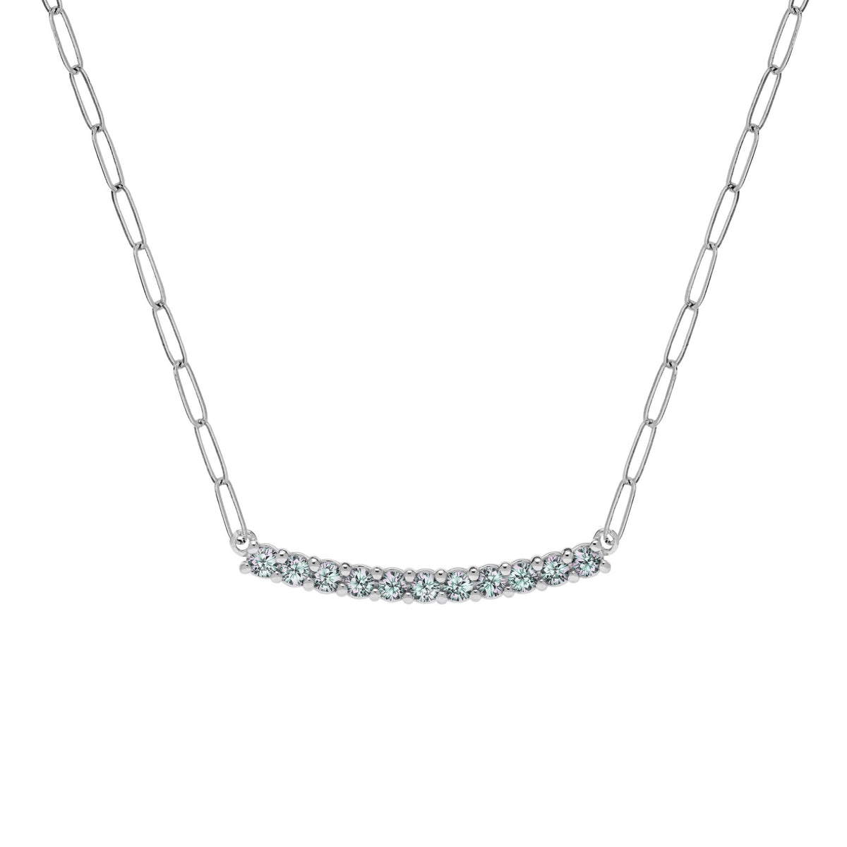 Rosecliff Alexandrite Bar Adelaide Mini Necklace in 14k Gold (June)