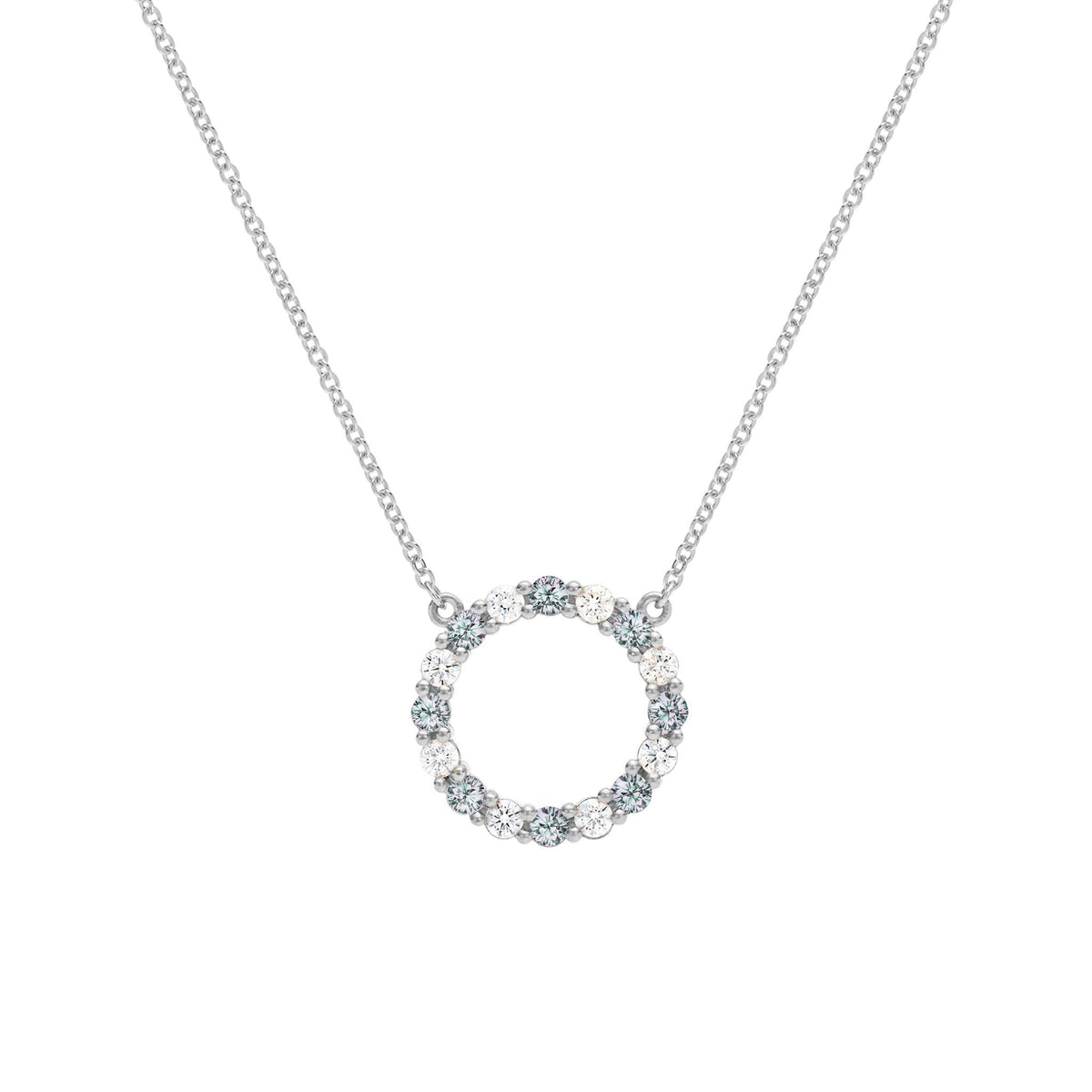 Rosecliff Circle Diamond & Alexandrite Necklace in 14k Gold (June)