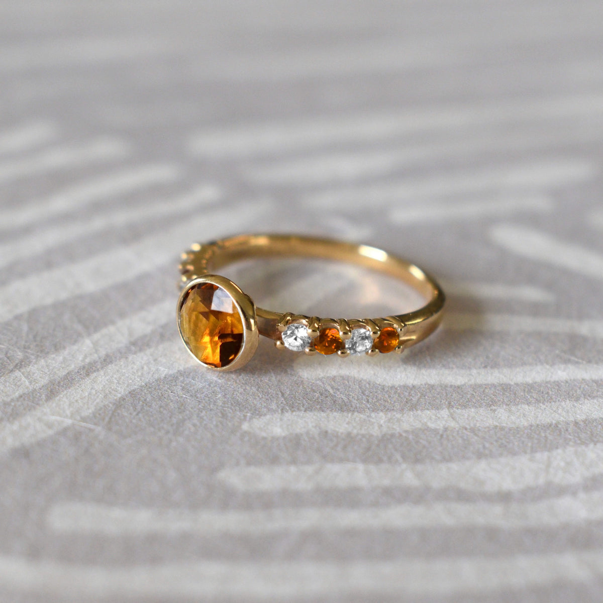 Rosecliff Grand Citrine Ring in 14k Gold (November)