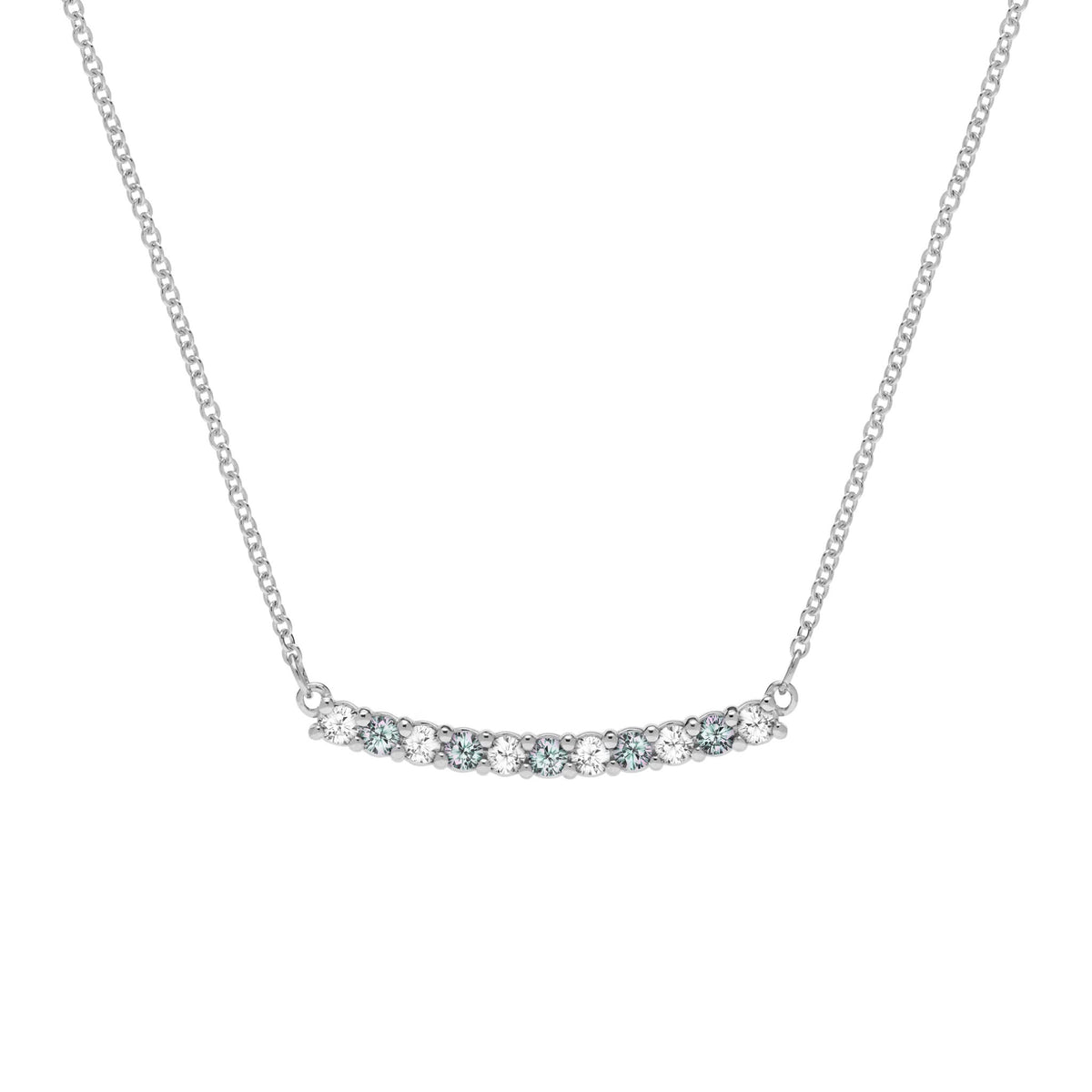 Rosecliff Diamond & Alexandrite Bar Necklace in 14k Gold (June)