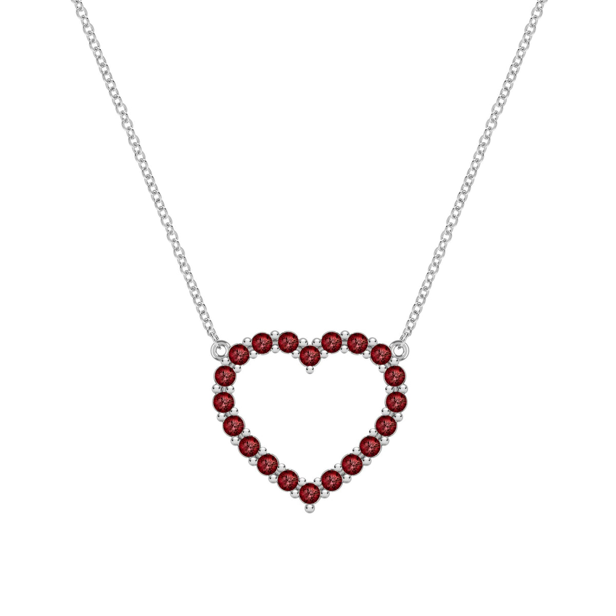 Rosecliff Heart Garnet Necklace in 14k Gold (January)