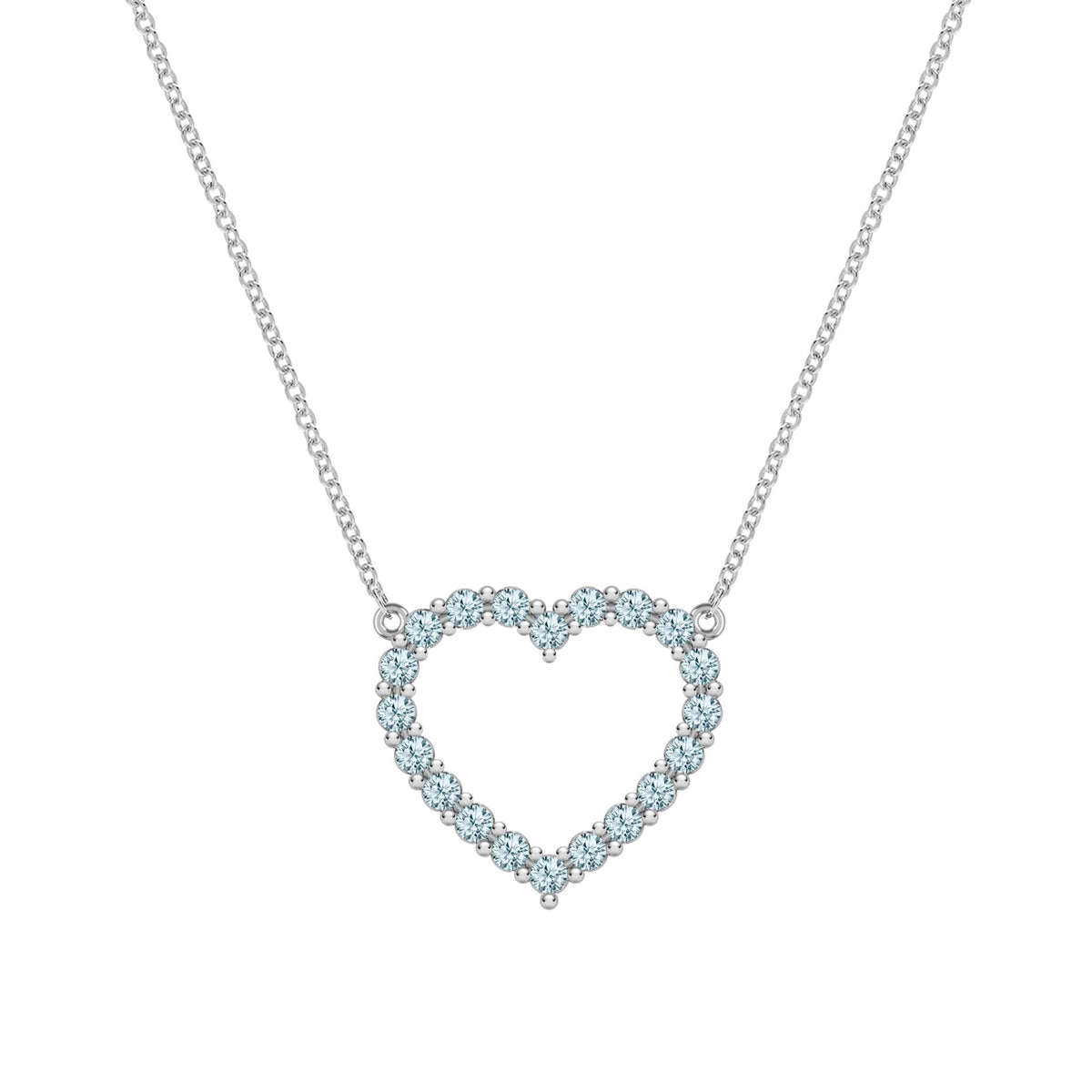 Rosecliff Heart Nantucket Blue Topaz Necklace in 14k Gold (December)