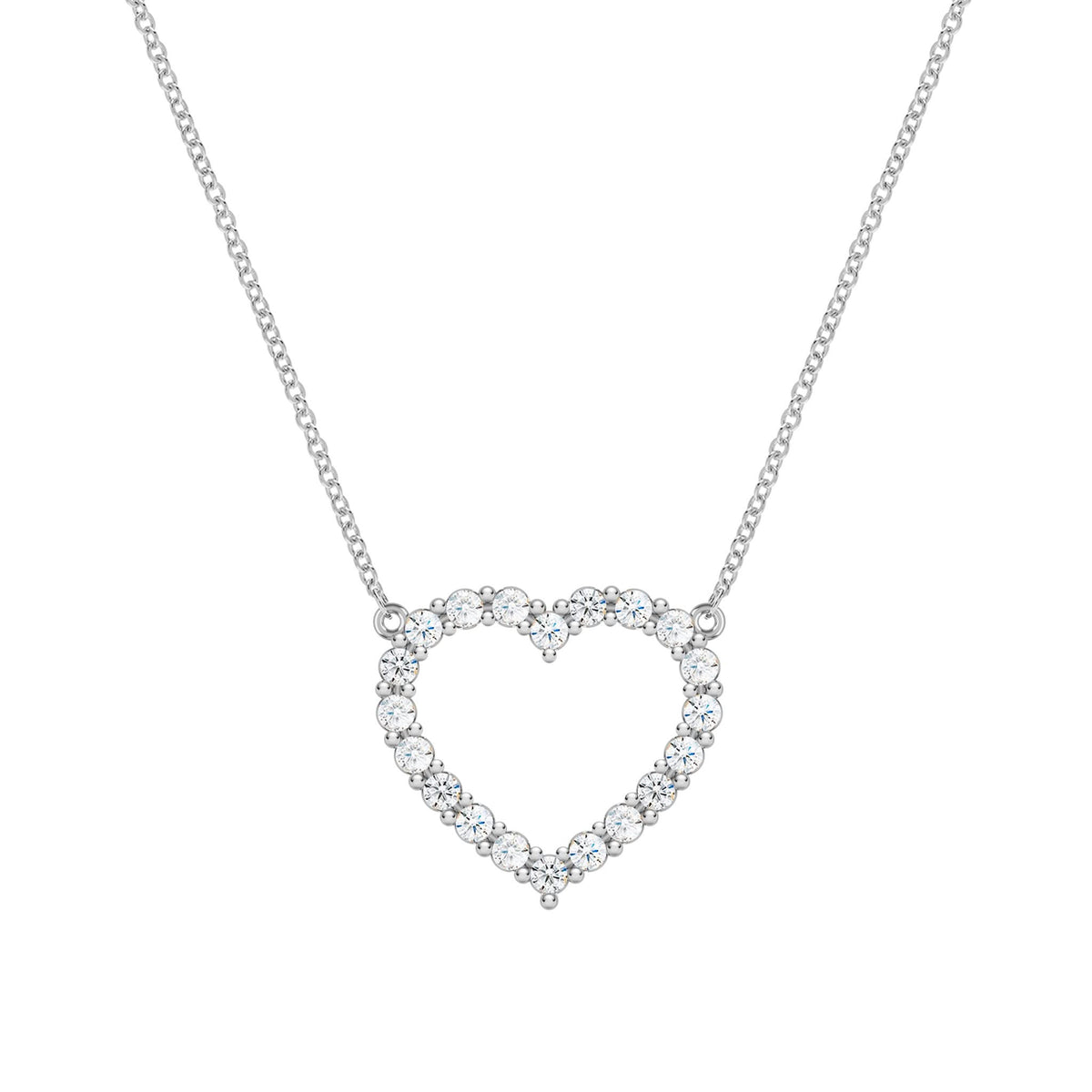 Rosecliff Heart Diamond Necklace in 14k Gold (April)