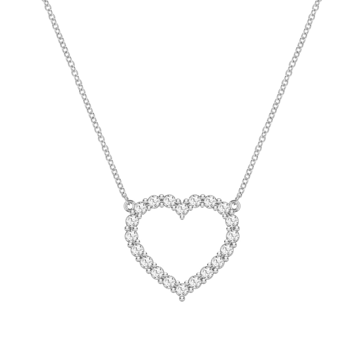 Rosecliff Heart White Topaz Necklace in 14k Gold (April)