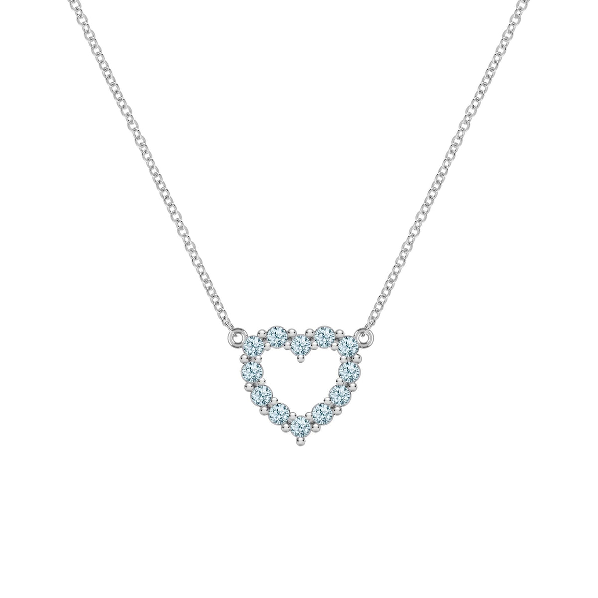 Rosecliff Small Heart Nantucket Blue Topaz Necklace in 14k Gold (December)
