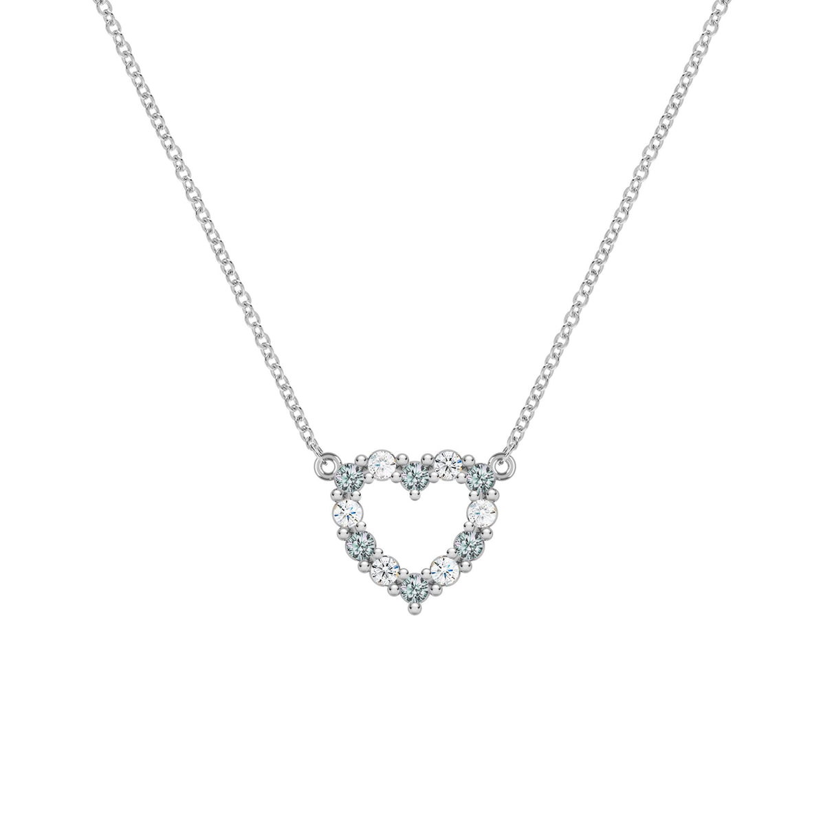 Rosecliff Small Heart Diamond & Alexandrite Necklace in 14k Gold (June)