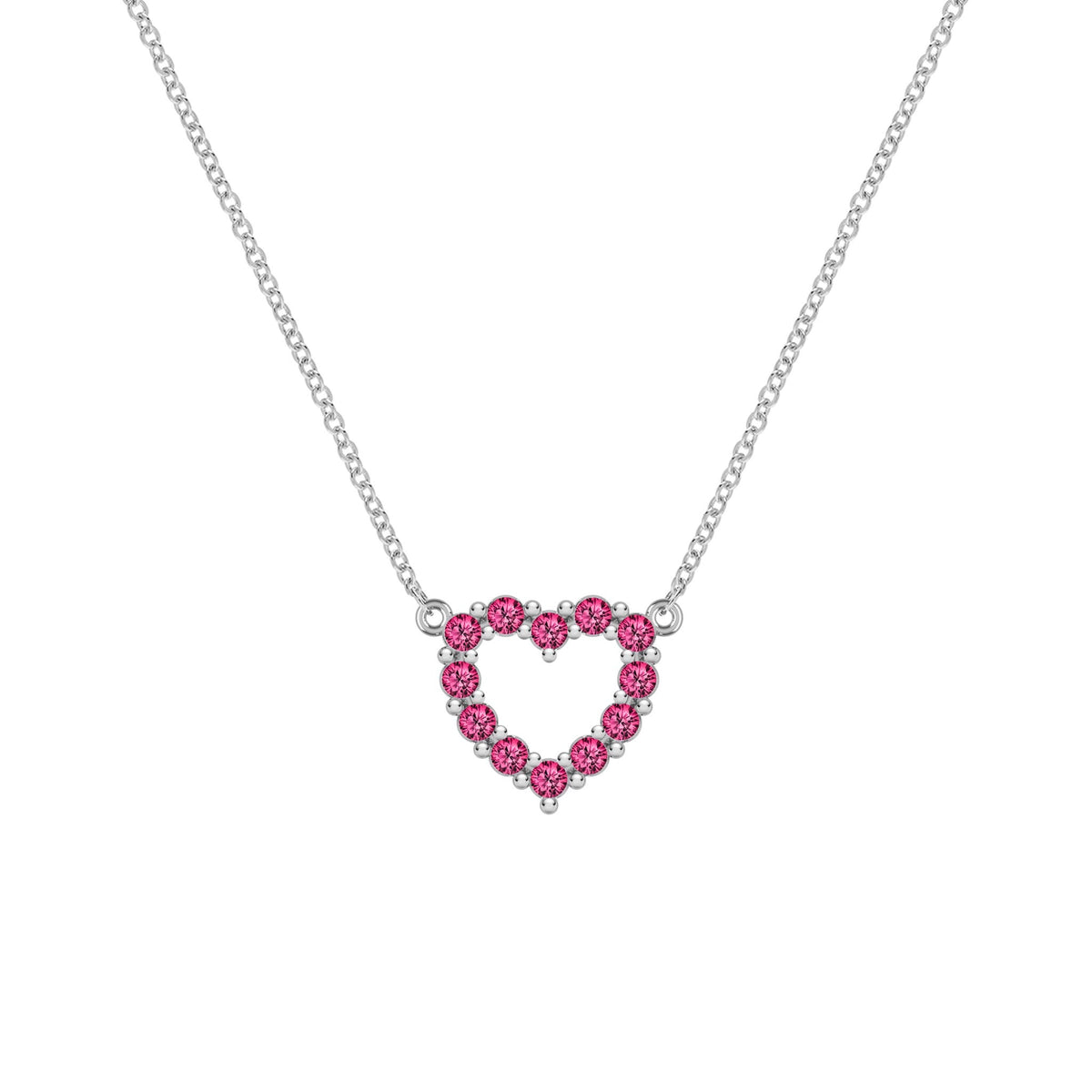 Rosecliff Small Heart Ruby Necklace in 14k Gold (July)