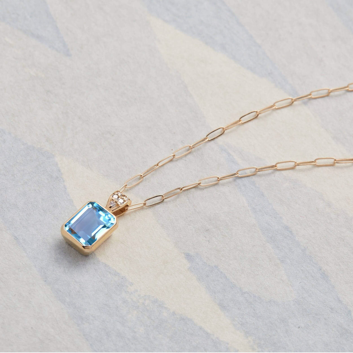 Warren Birthstone Pendant with Diamond Bail in 14k Gold