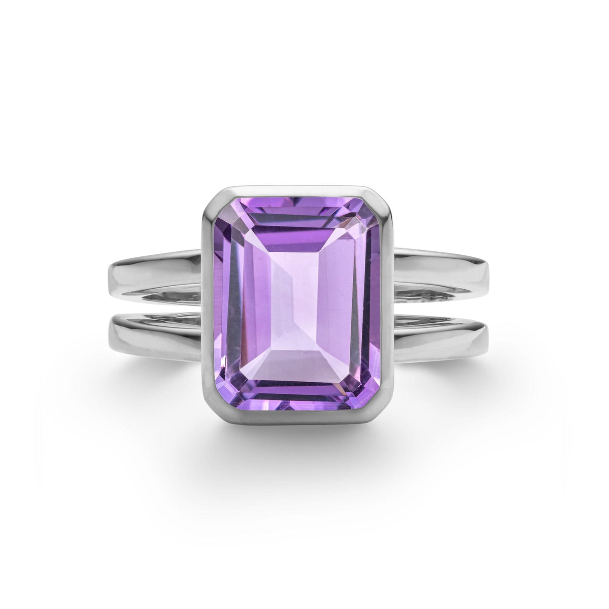 Warren Vertical Amethyst Ring in 14k Gold (February)