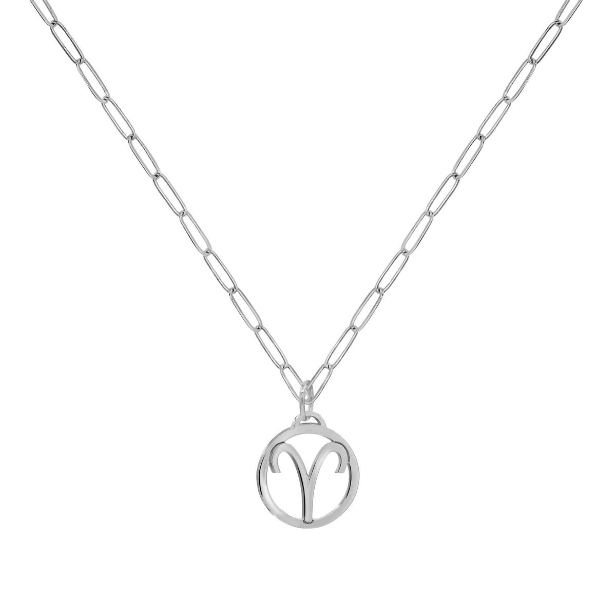 Flat Aries Pendant with Adelaide Mini Chain in 14k Gold