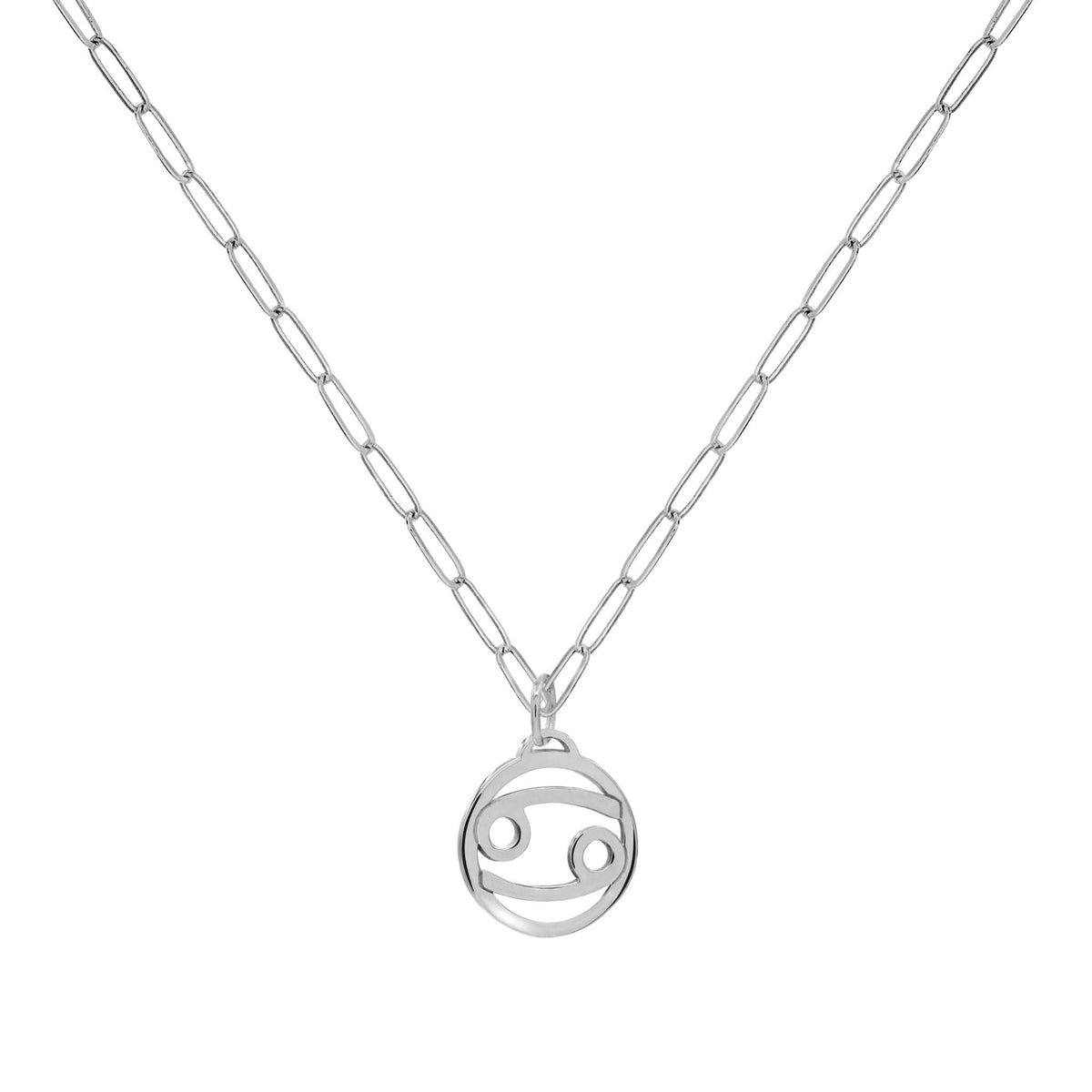 Flat Cancer Pendant with Adelaide Mini Chain in 14k Gold