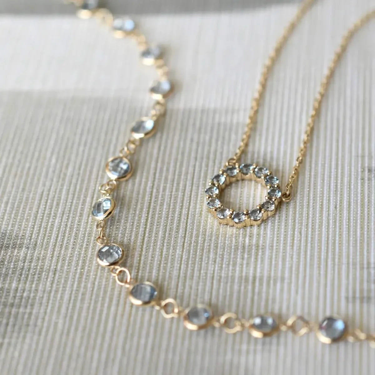 Newport Aquamarine Necklace in 14k Gold (March)
