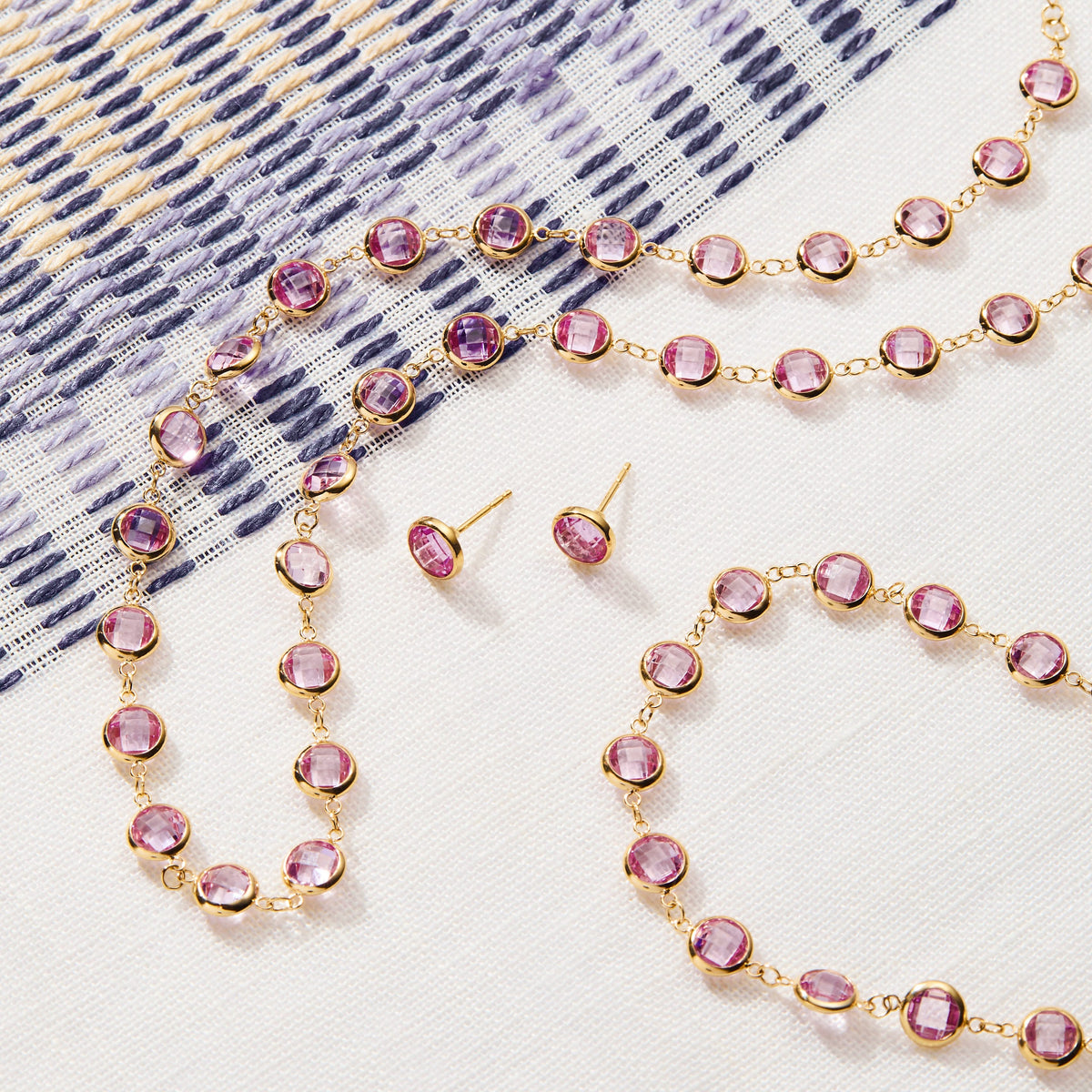 Grand Pink Sapphire Stud Earrings in 14k Gold (October)