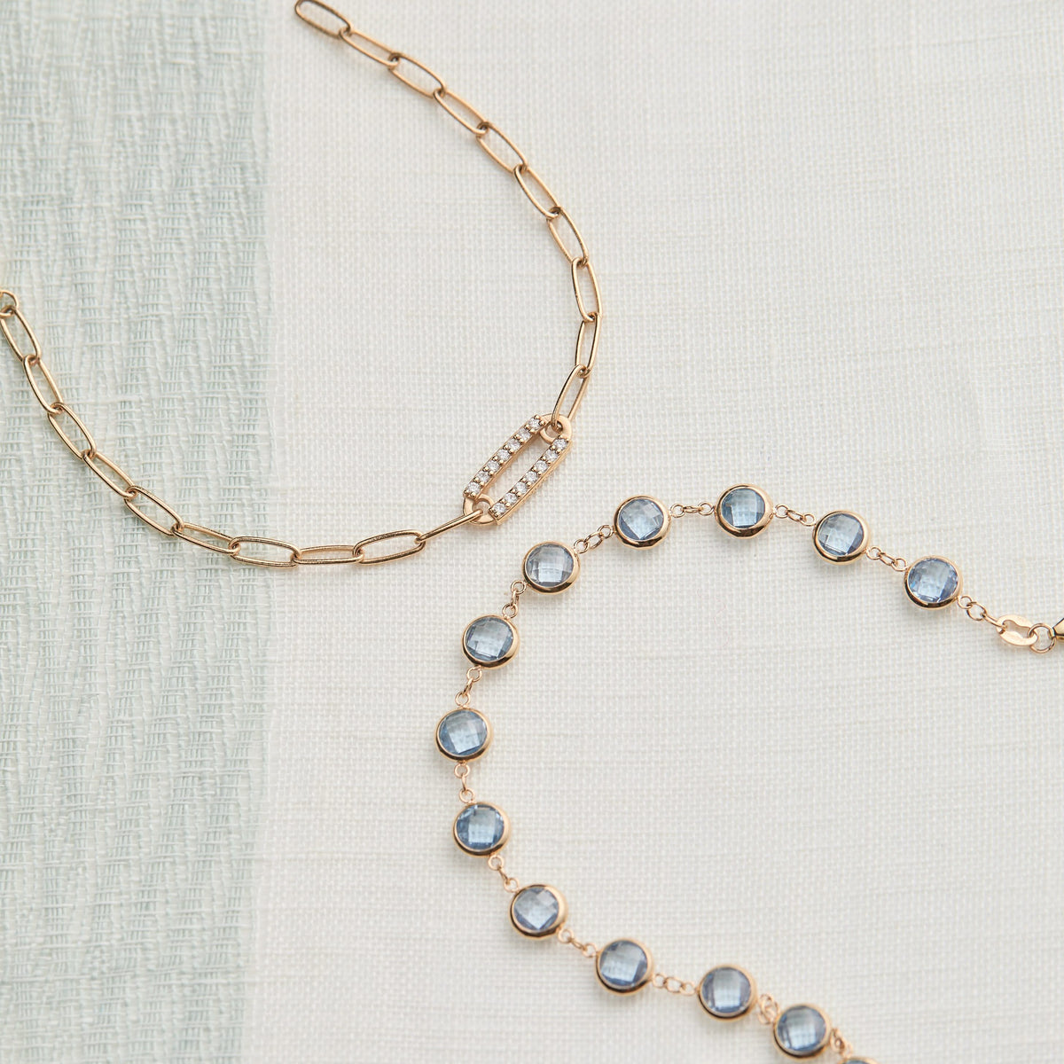 Newport Grand Aquamarine Bracelet in 14k Gold (March)