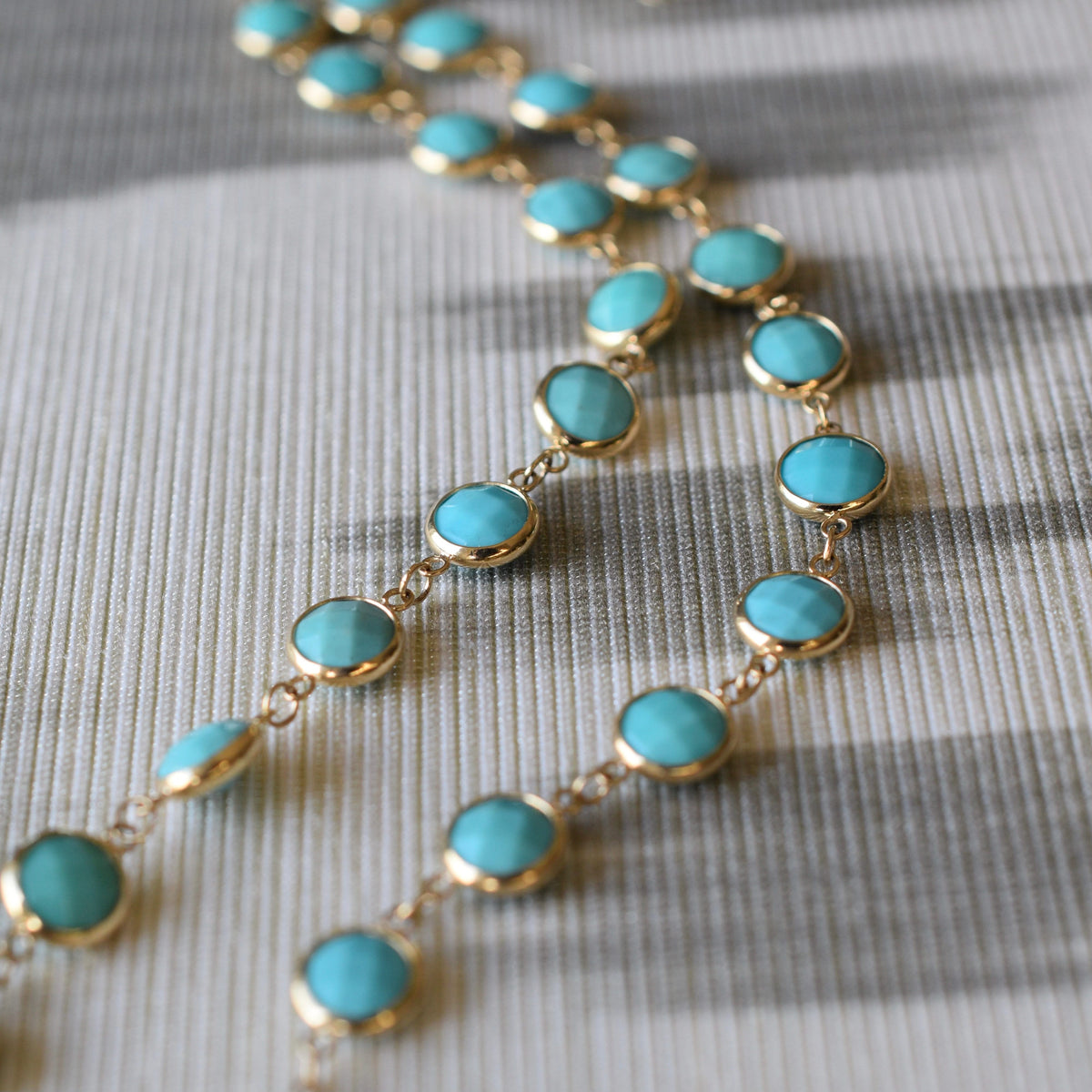 Newport Grand Turquoise Necklace in 14k Gold (December)