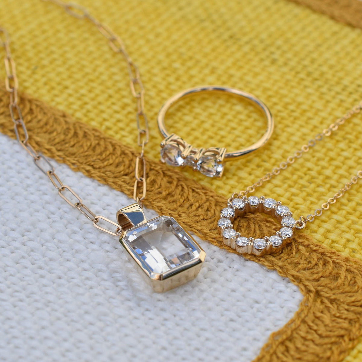 Warren White Topaz Pendant in 14k Gold (April)