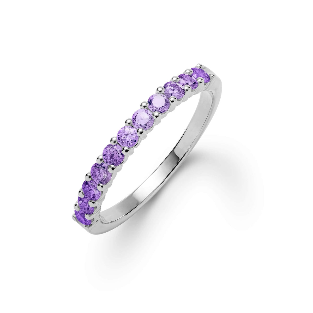 Rosecliff Amethyst Stackable Ring in 14k Gold (February)