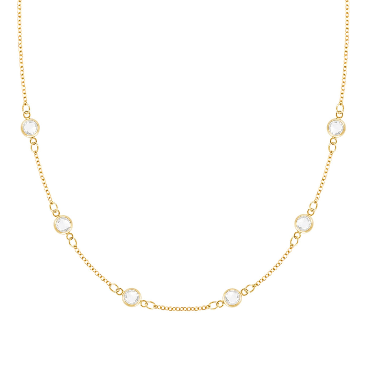 Petite 6 Birthstone Necklace in 14k Gold