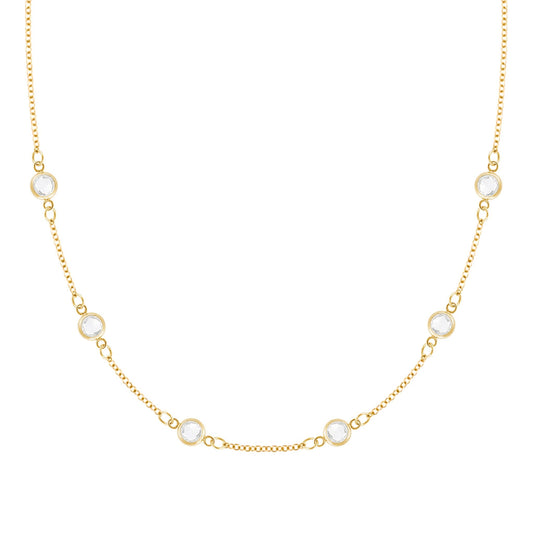 Petite 6 Birthstone Necklace in 14k Gold