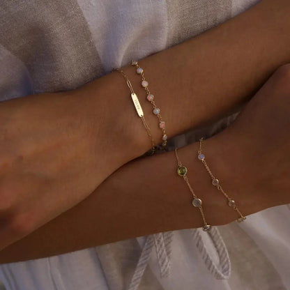 Petite 1 Nameplate Bracelet on Adelaide Mini in 14k Gold
