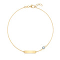 1 Nameplate & 1 Petite Aquamarine Bracelet in 14k Gold (March)