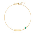 1 Nameplate & 1 Petite Emerald Bracelet in 14k Gold (May)