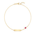 1 Nameplate & 1 Petite Ruby Bracelet in 14k Gold (July)
