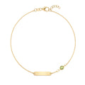 1 Nameplate & 1 Petite Peridot Bracelet in 14k Gold (August)