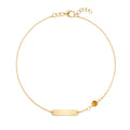 1 Nameplate & 1 Petite Citrine Bracelet in 14k Gold (November)