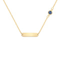 1 Nameplate & 1 Petite Sapphire Necklace in 14k Gold (September)