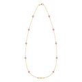 Pink Awareness HOPE & 10 Petite Pink Sapphire Necklace in 14k Gold