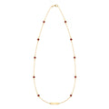 1 Nameplate & 10 Petite Garnet Necklace in 14k Gold (January)