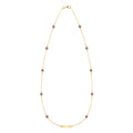 1 Nameplate & 10 Petite Amethyst Necklace in 14k Gold (February)
