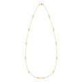 1 Nameplate & 10 Petite White Topaz Necklace in 14k Gold (April)