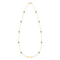 1 Nameplate & 10 Petite Emerald Necklace in 14k Gold (May)