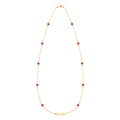 1 Nameplate & 10 Petite Ruby Necklace in 14k Gold (July)
