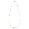 1 Nameplate & 10 Petite Peridot Necklace in 14k Gold (August)