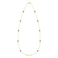 1 Nameplate & 10 Petite Sapphire Necklace in 14k Gold (September)