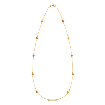 1 Nameplate & 10 Petite Citrine Necklace in 14k Gold (November)