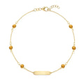 1 Nameplate & 6 Petite Citrine Bracelet in 14k Gold (November)