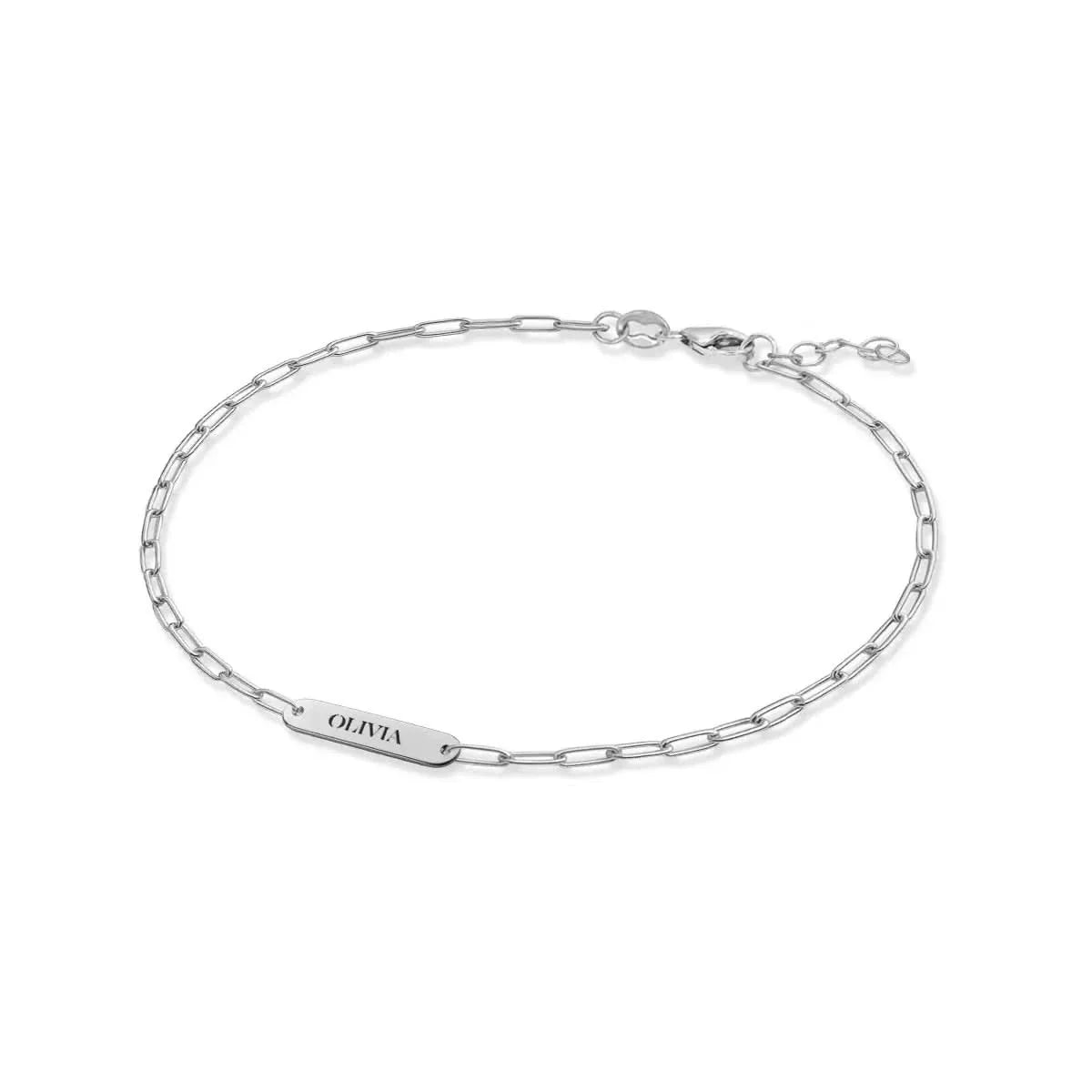 Petite 1 Nameplate Bracelet on Adelaide Mini in 14k Gold