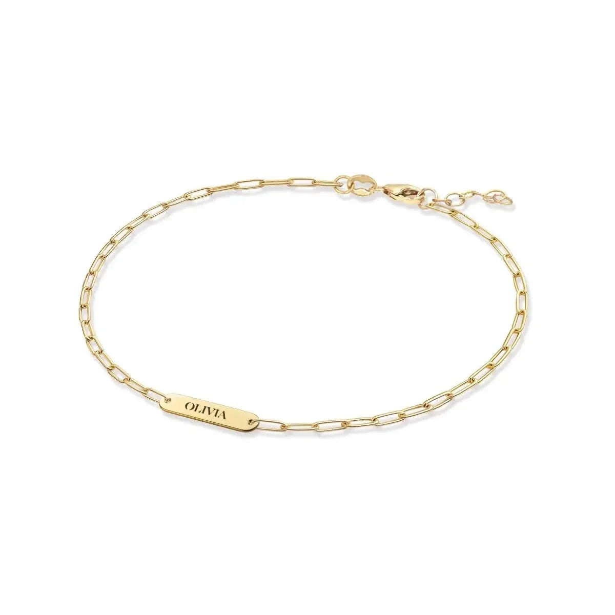 Petite 1 Nameplate Bracelet on Adelaide Mini in 14k Gold