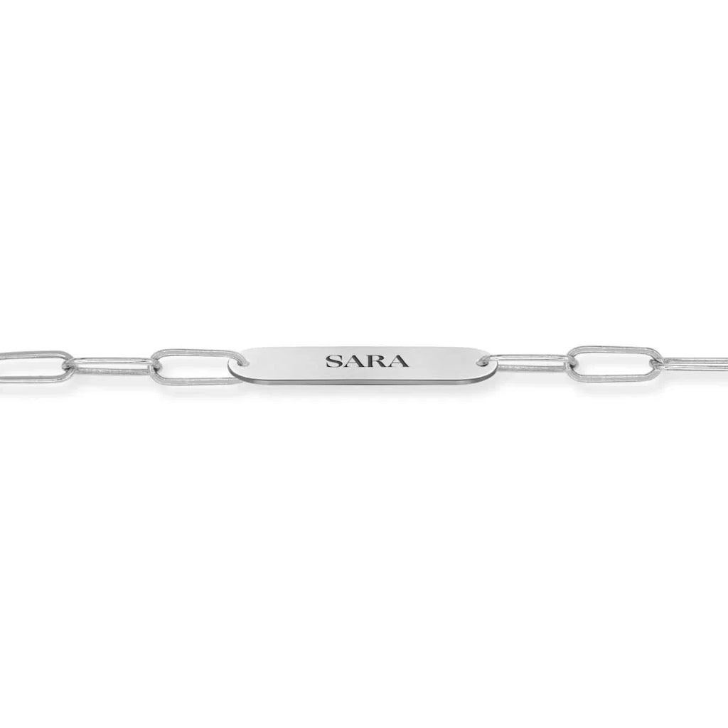 Petite 2 Nameplate Bracelet on Adelaide Mini in 14k Gold