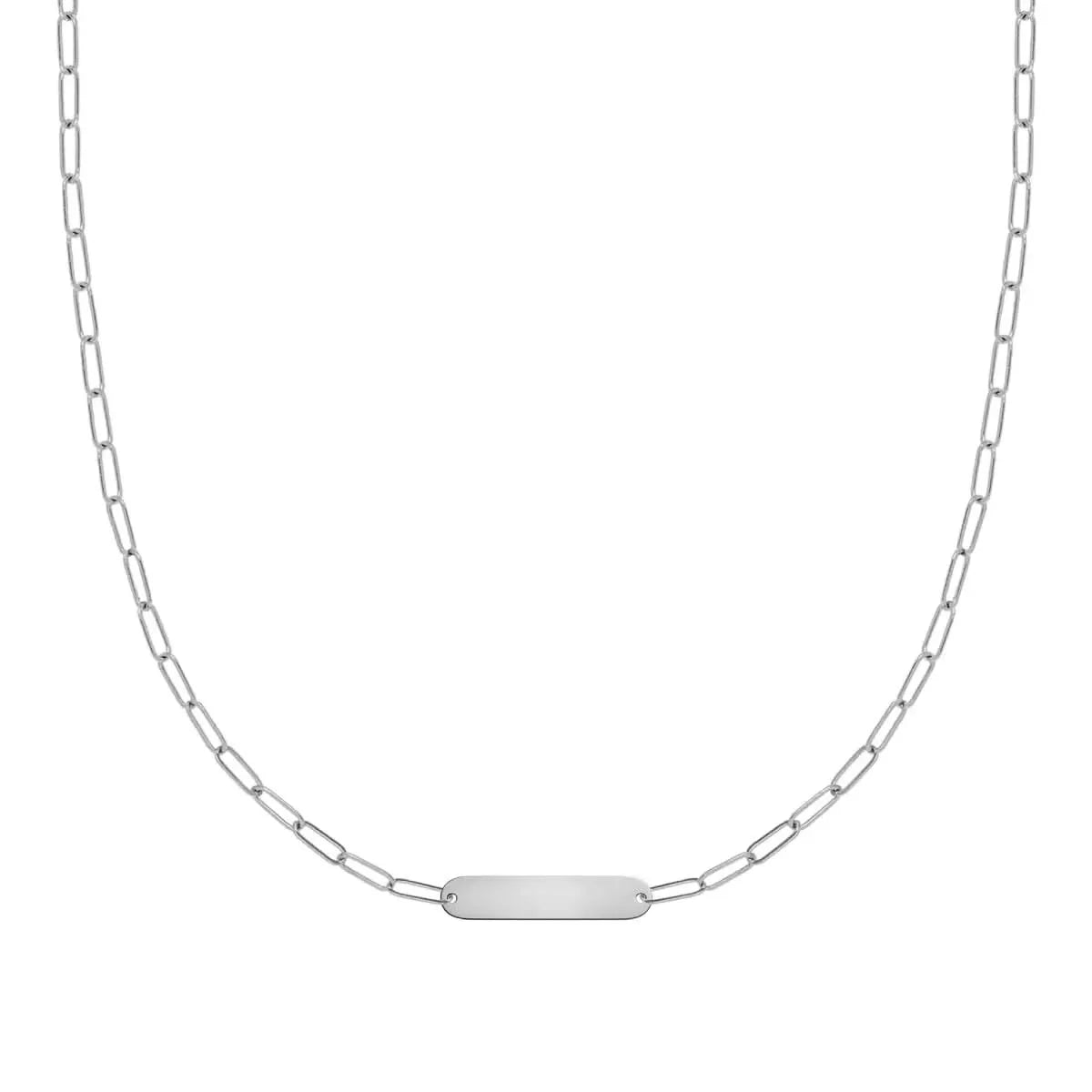 Petite 1 Nameplate Necklace on Adelaide Mini in 14k Gold